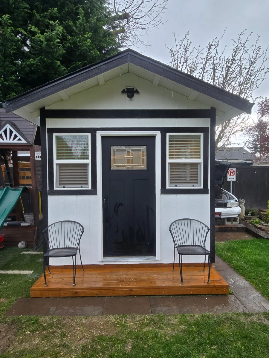 Custom garden she-shed with natural lighting in Marysville