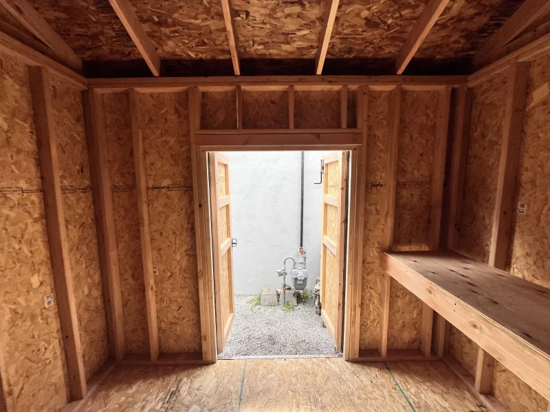 Optional built-in shelving