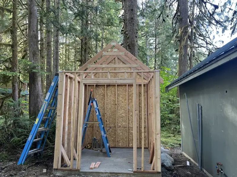 Engineered roof structure with proper rafter sizing and hurricane clips